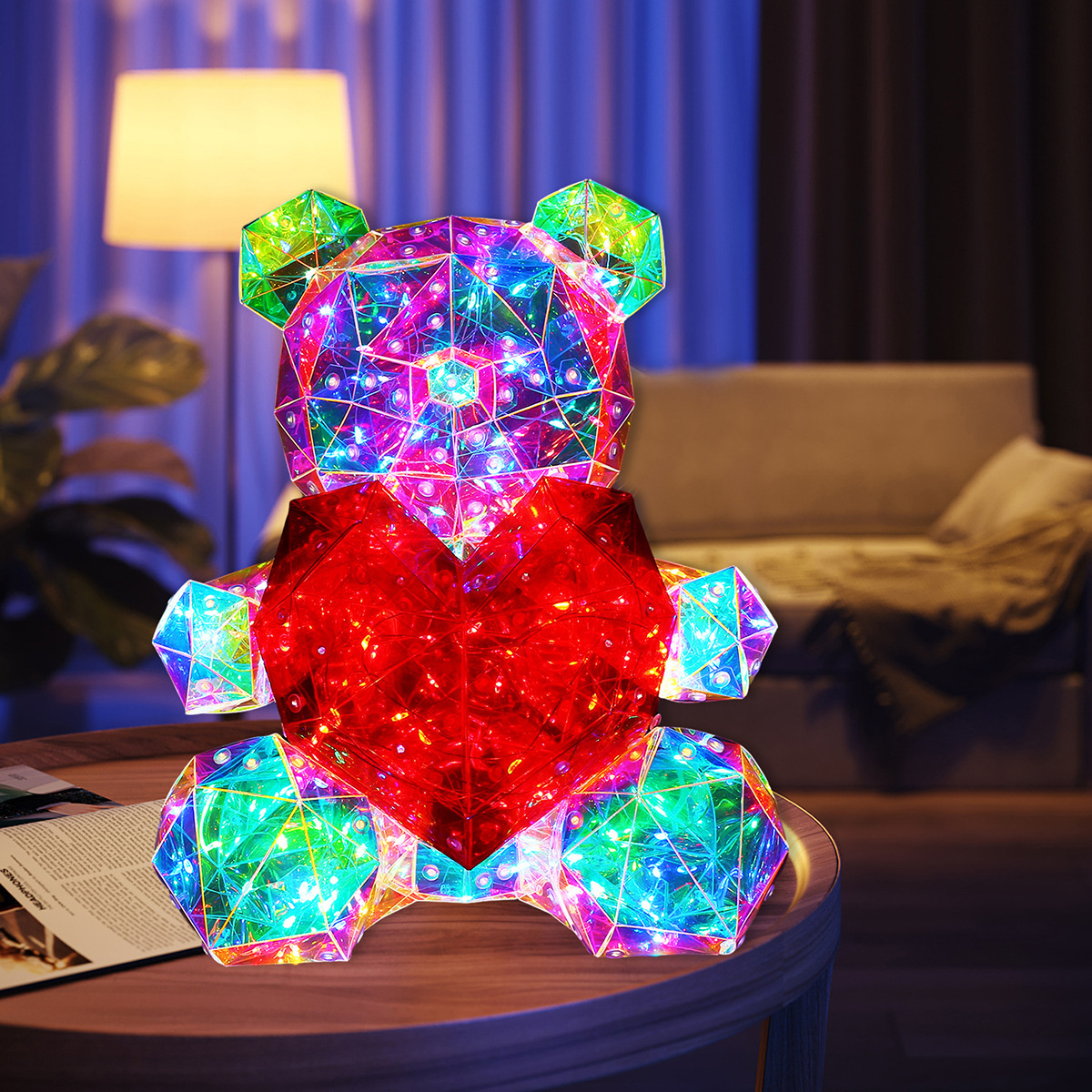 Picture of Fantasy glow love bear decoration Tanabata Valentine's Day birthday gift bedroom night light creative ornaments wholesale