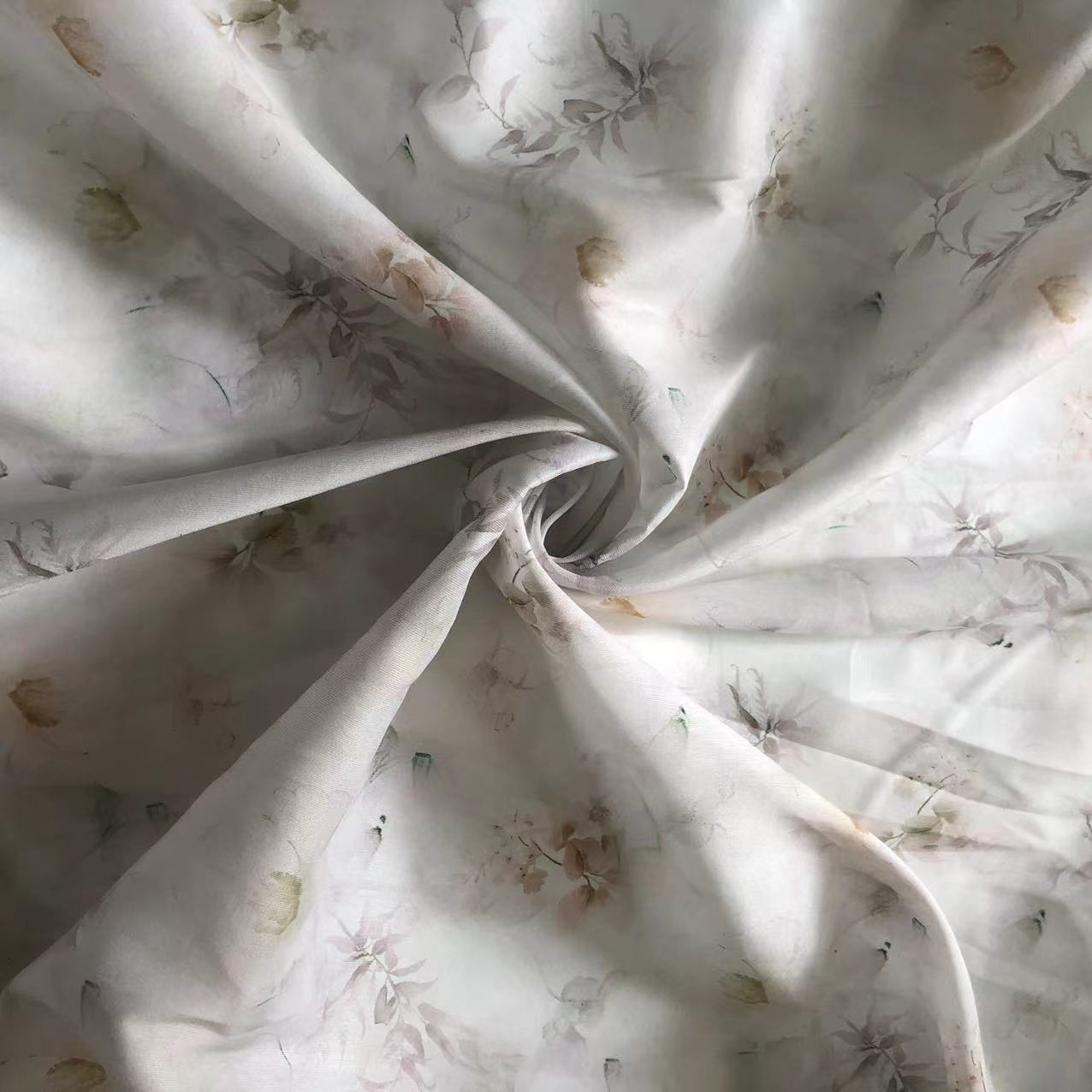2024 Spring and Summer Retro Chinese Style Ink Painting Branches Hazy Printed Fabric Cheongsam Han Dynasty Imitation Linen Cotton Jacquard Surface