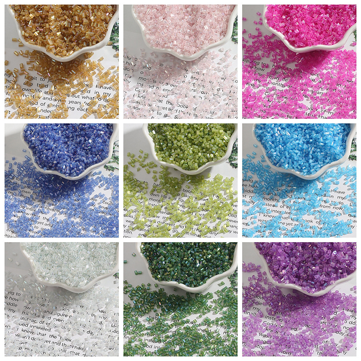 Picture of 2mm magic color H-tube beads hand-sewn beads loose beads diy hand-made color-plated glass rice beads material jewelry accessories wholesale