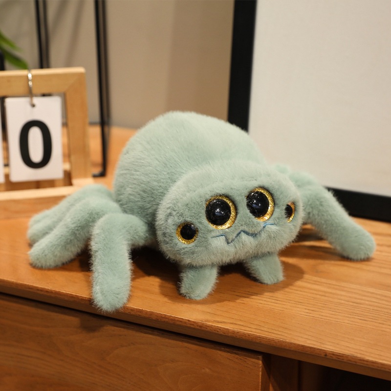 Picture of Cartoon Spider Doll Furry Insect Doll Simulation Colorful Four-Eyed Spider Plush Toy Pendant Gift