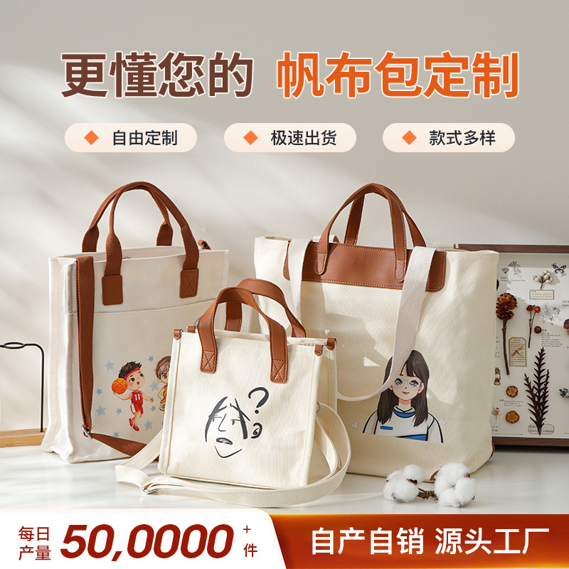 Canvas Bag Customization, Environmentally Friendly Bag Customization, Large-Capacity Shopping Bag Production, Handbag Production, Advertising Pattern Printing, Logo