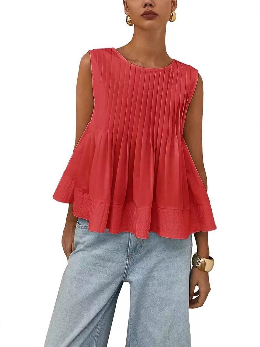 2025 European and American Amazon New Fashion Women's Slim Loose Vest Shirt