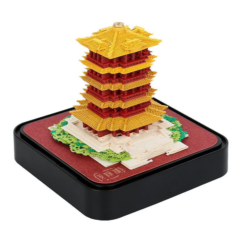 Picture of Cross-Border Christmas Gift Tree House Paper Carving Calendar Desktop Ornament Business Meeting Cultural and Creative Souvenir 3D Stereo Sticky Notes