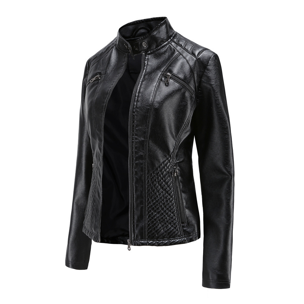 Picture of Cross-Border Leather Jacket Russian Popular Slim Youthful Elegant Wear-Resistant Leather Jacket