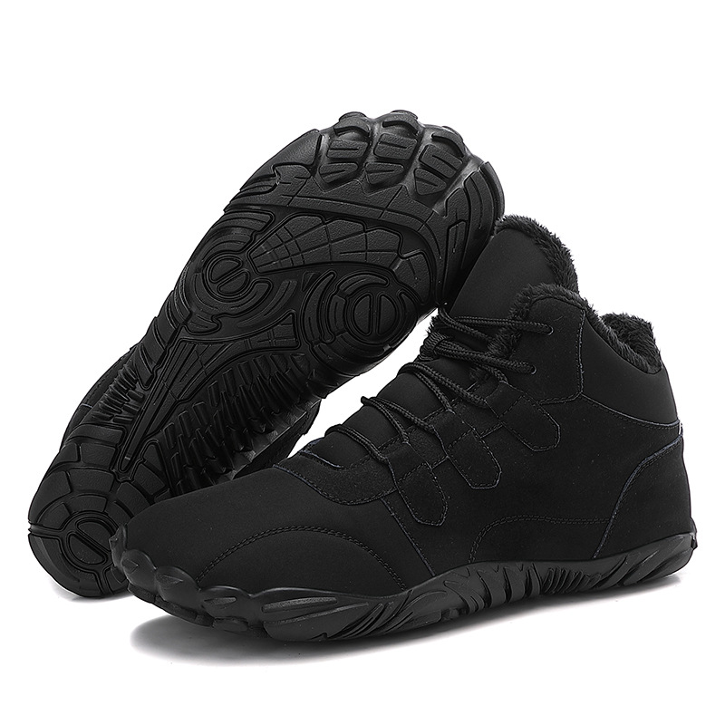 Picture of Foreign Trade Wide-Toe Long Plush Warm High-Top Cotton Shoes for Men, Outdoor Waterproof, Non-Slip, Wear-Resistant, Thickened Couple's Snow Boots for Hiking