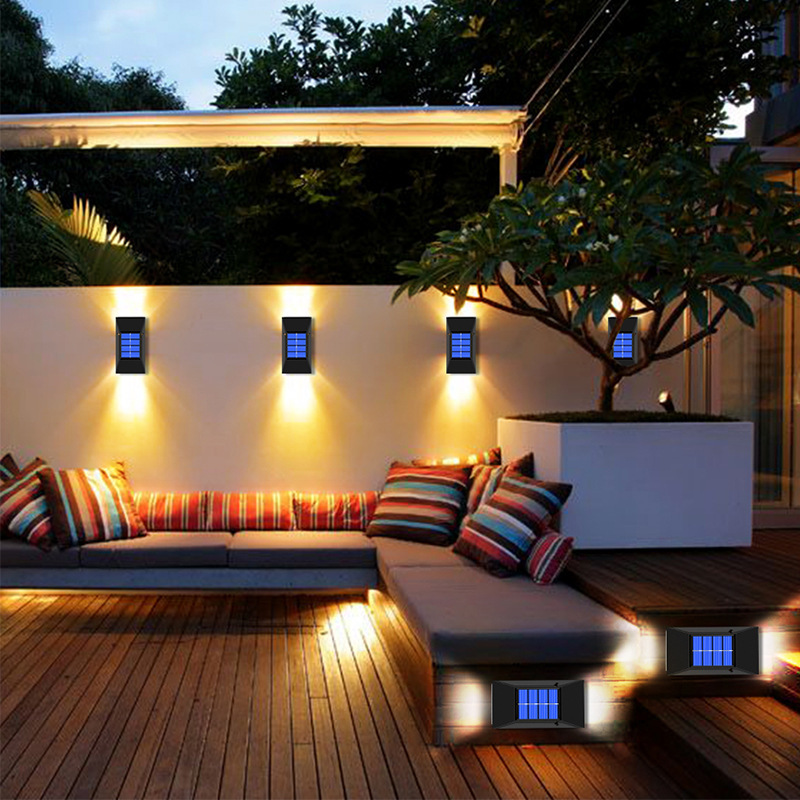 Solar Outdoor Decorative Wall Lamp Garden Courtyard Lamp Wall Lamp Waterproof up and down Luminous Outdoor Decorative Wall Lamp