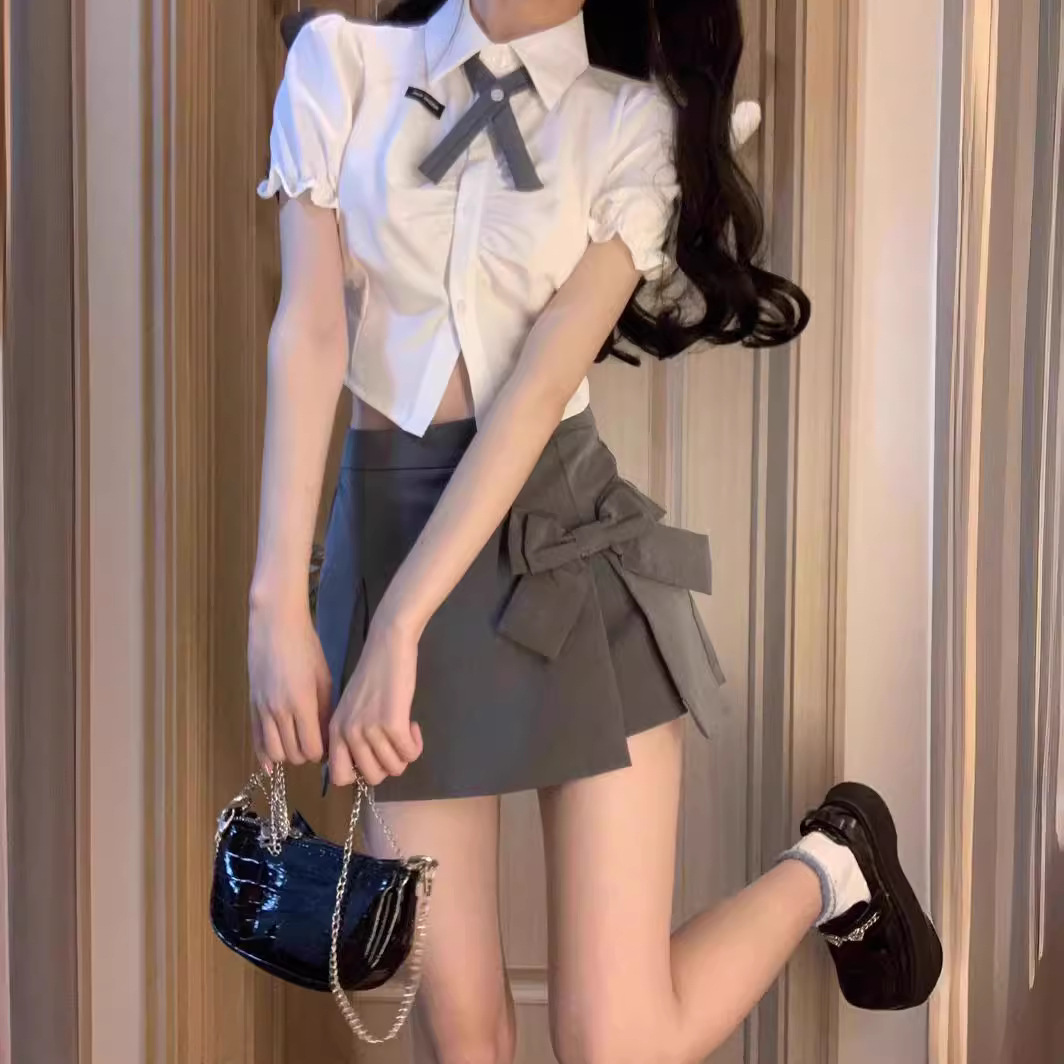 2024 Summer Pure Desire Sexy Hot Girl Skirt New Style Split A- Line Hip Skirt Design Fashion Skirt