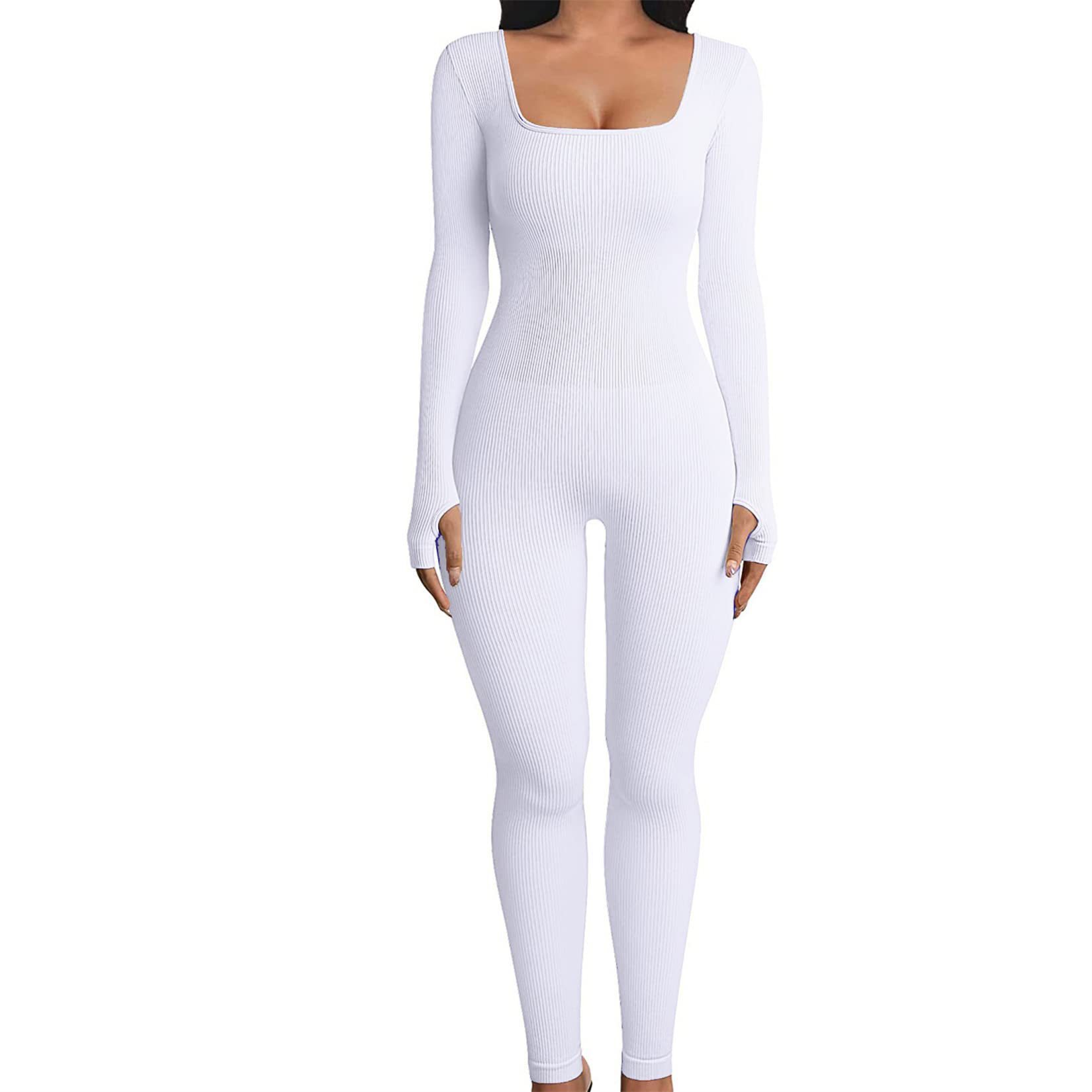 Picture of Amazon European and American Foreign Trade Women's Jumpsuit Autumn and Winter New Thread Square Collar Hip Slim Fit Sexy Jumpsuit