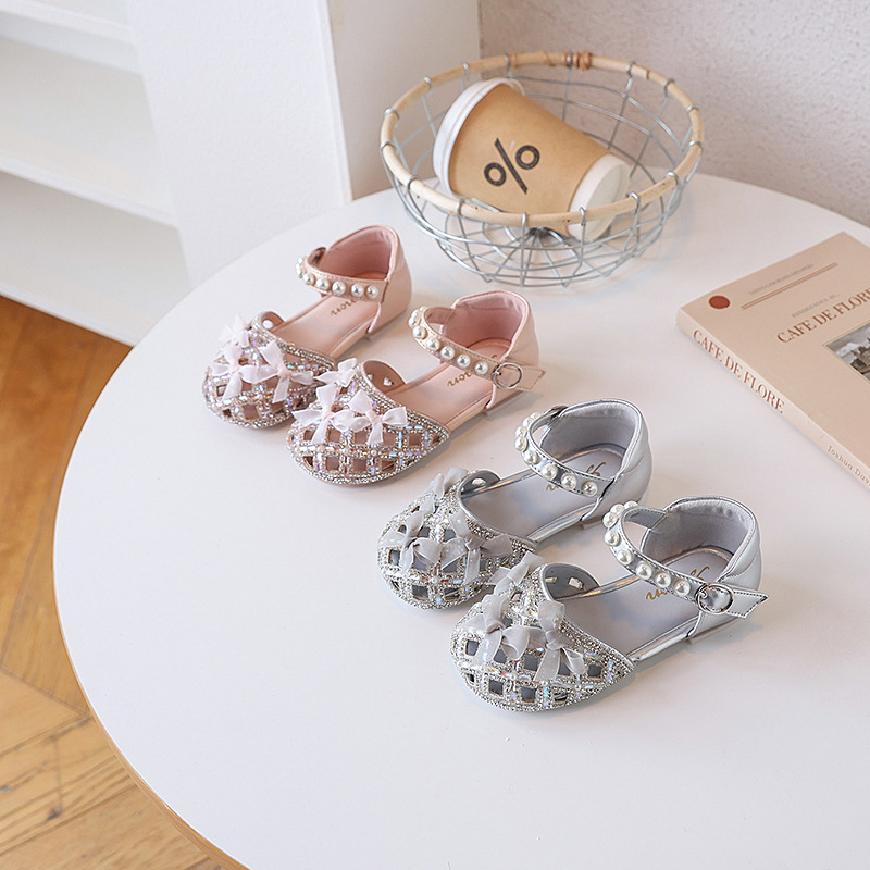 Children's Sandals 2025 Summer New Beach Shoes Girls Bow Princess Shoes Girls Children's Shoes Baby Shoes
