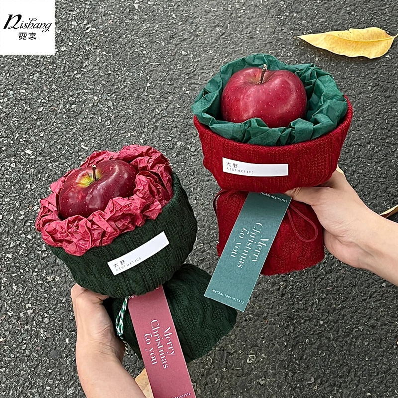 Christmas Chanel Knitted Cloth Wrapping Flower Paper Christmas Eve Gift Ping An Fruit Wrapping Paper diy Material Wrapping Flower Cloth