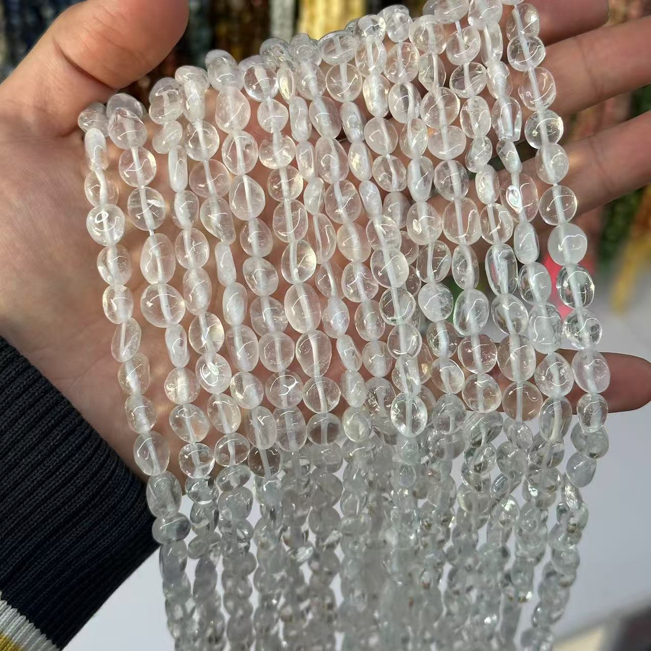 Picture of 8*10mm natural raw stone with loose beads semi-finished beads manufacturers spot wholesale jewelry accessories cross-border foreign trade