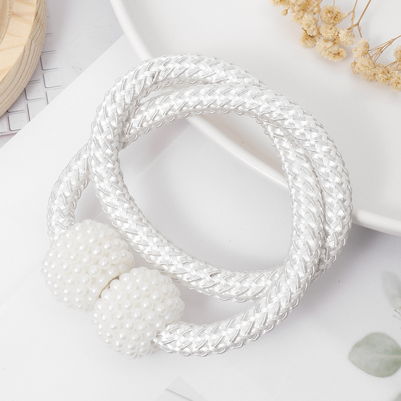 Picture of Curtain Straps Wholesale Small Pearl Magnetic Curtain Buckles Punch-Free Curtain Storage Binding Rope Drawstring Accessories