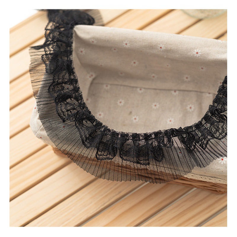 6cm wide soft light black and white double layer elegant lace elastic lace toy children's clothing women's decorative accessories