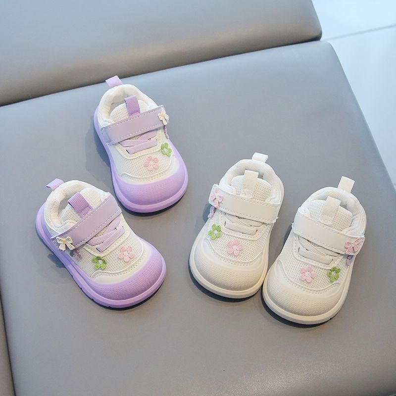 0-1-2 years old baby girl shoes sneakers non-slip breathable spring and autumn soft sole soft sole toddler shoes cute princess shoes