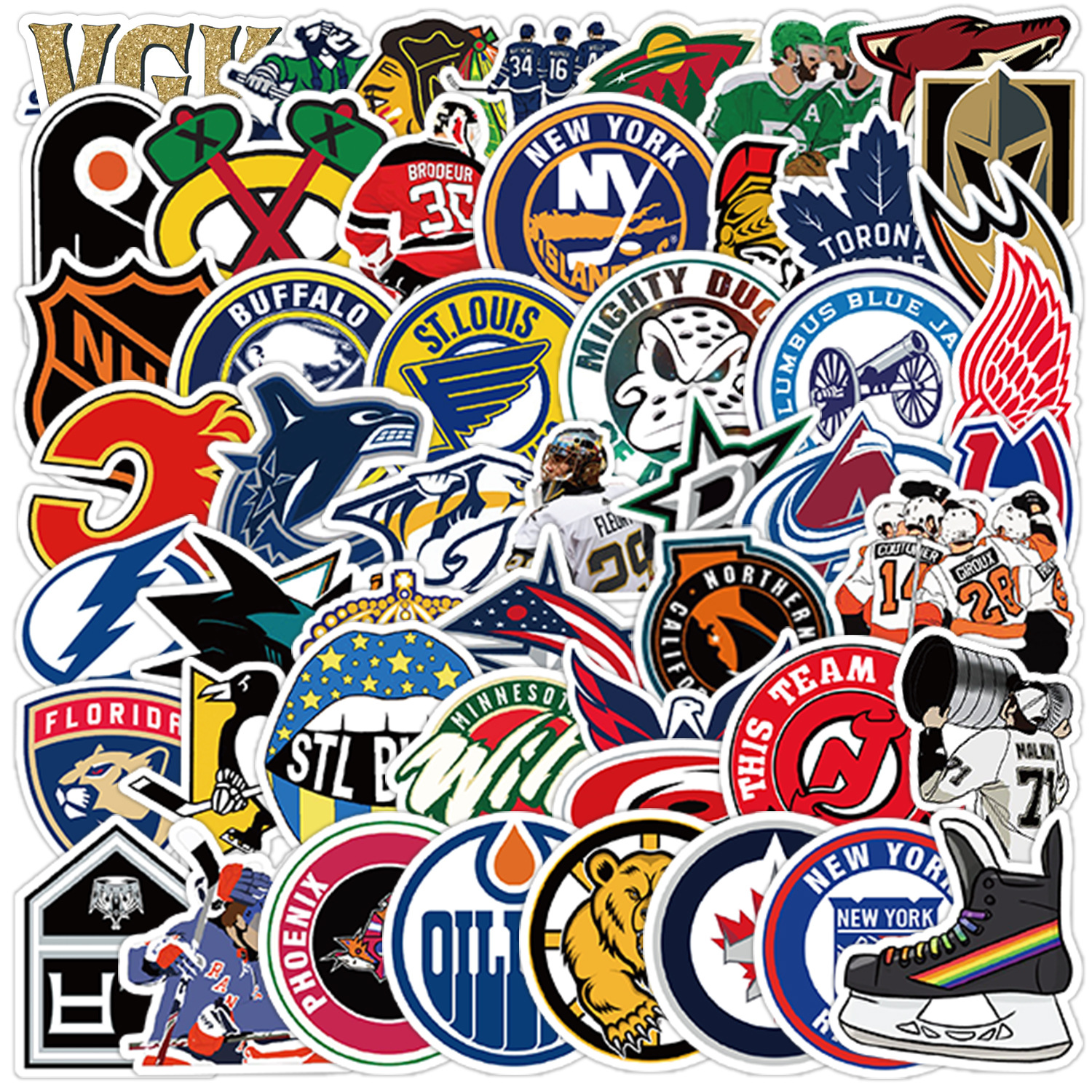 50 Ice Hockey Graffiti Stickers Motorcycle Helmet Luggage Refrigerator Skateboard Stickers Waterproof Stationery Stickers
