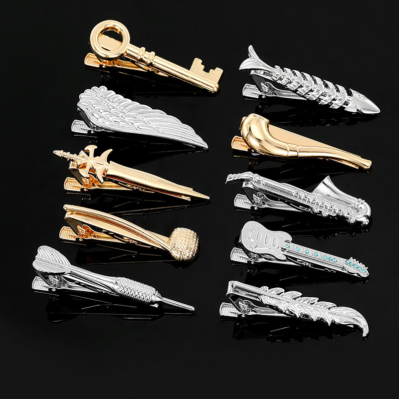 European and American fashion creative new feather car eyes tie clip versatile men's suit shirt accessories