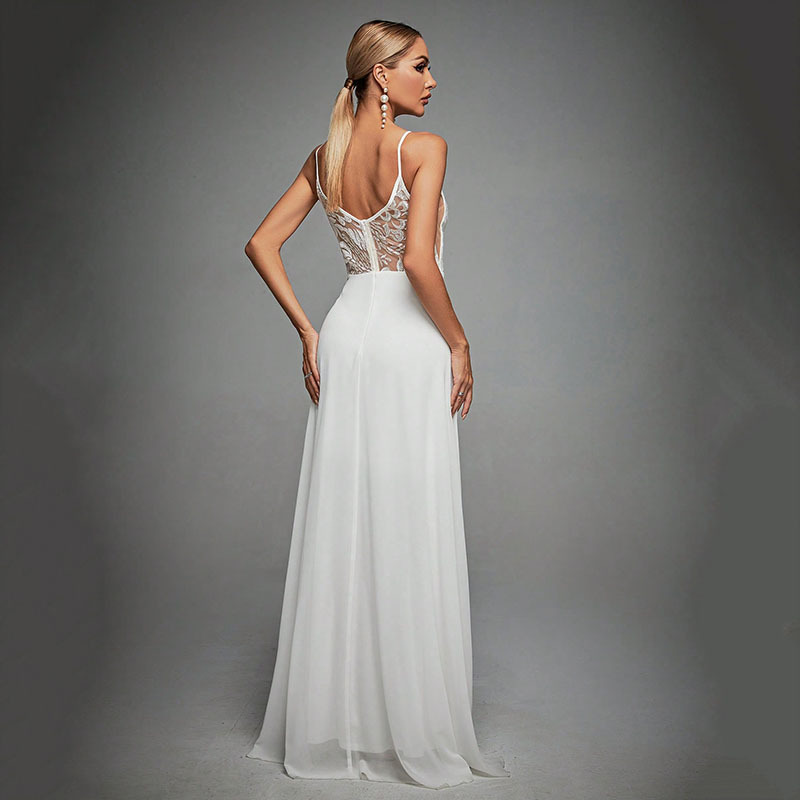 Picture of European and American Evening Dress New Style Tube Top Double Suspender Backless Sexy Elegant Cocktail Party Dress Skirt Spring Style