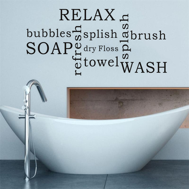 Bathroom swimming pool PVC English Relax carved wall stickers decorative painting manufacturers custom wholesale KS-Q3