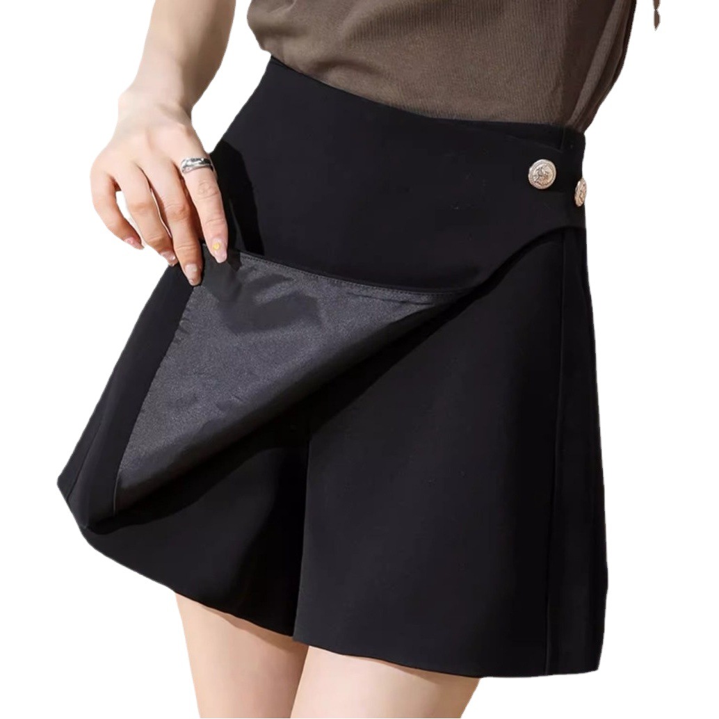 Black Irregular Skirt Women's Short Skirt 2024 New Spring High Waist Slimming Pants Skirt Hip Skirt A- Line Skirt Summer
