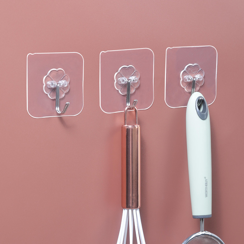 Japanese-style waterproof sticky hook instant sticky kitchen seamless sticky hook bathroom hook nail-free towel clothes hook 8 Pack