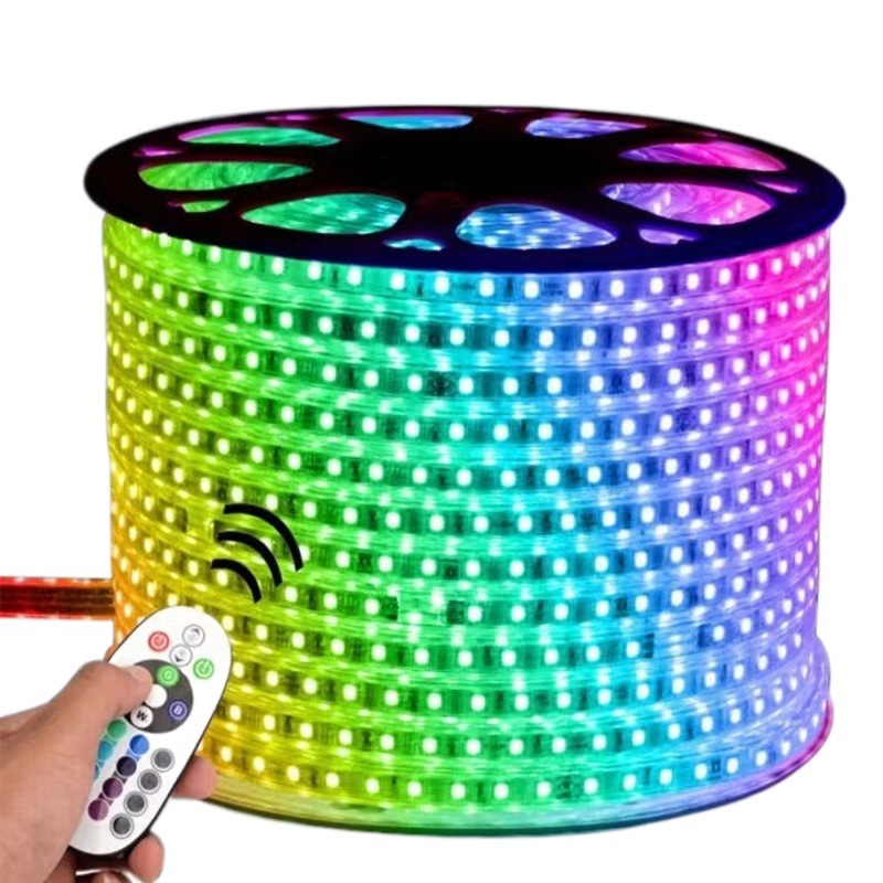 Led strip 110V220V colorful rgb5050 flexible color outdoor waterproof atmosphere lighting engineering light bar