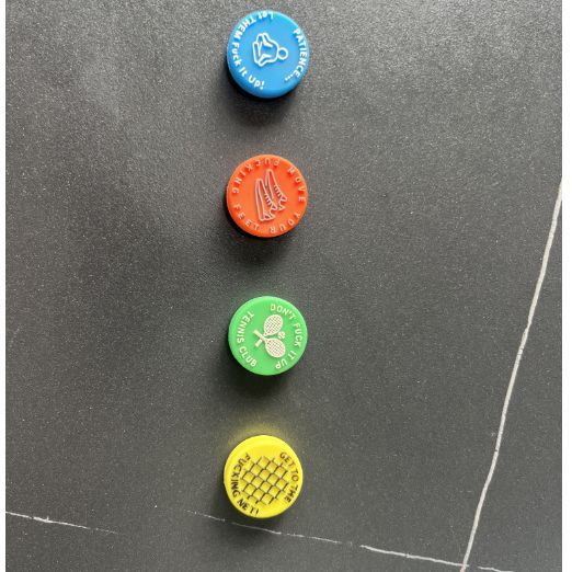 Picture of Cross-border creative new product inspire fighting spirit slogan tennis racket shock absorption fun slogan tennis racket silicone shock absorber