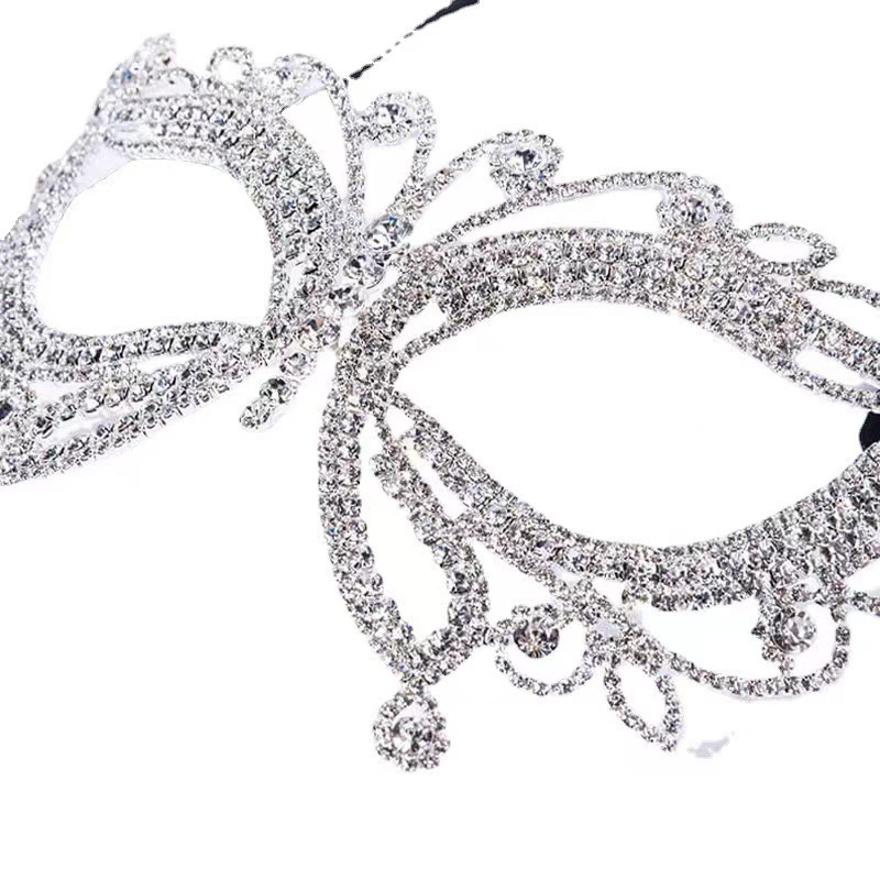 Picture of European and American Beauty Diamond Butterfly Mask Makeup Ball Fashion Rhinestone Curtain Wear Accessories