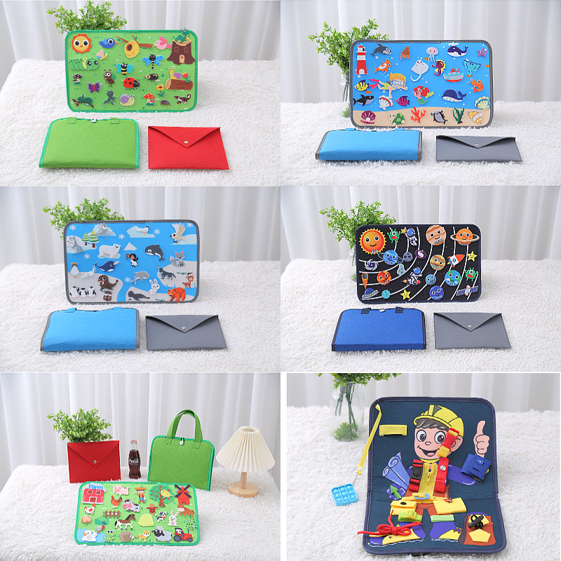Amazon Cross-border New Felt Storyboard Children's Educational Science Education Learning Board Infant Training Game Board