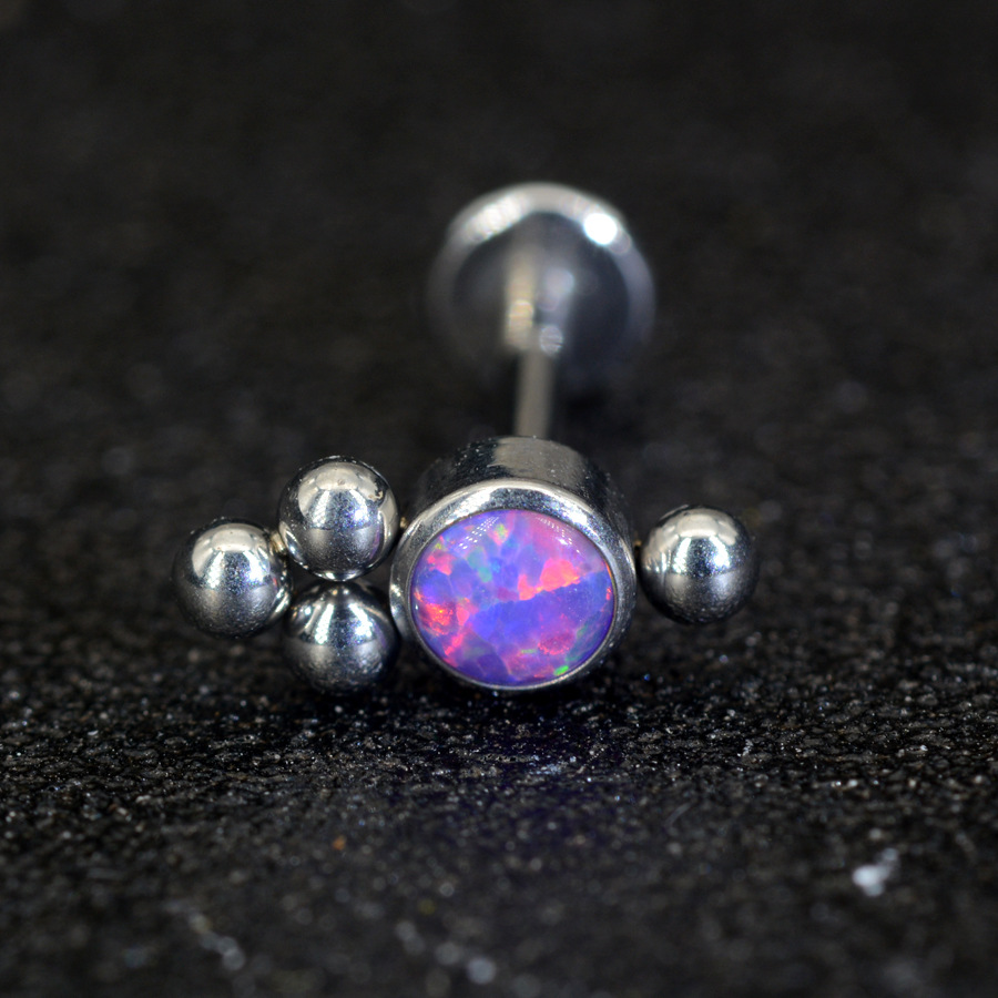 Picture of 6-10mm rod length 316 titanium steel welding ball Aobao lip nail ear nail puncture jewelry wholesale