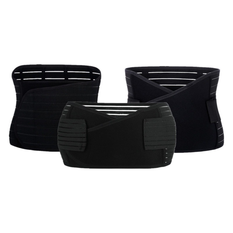 Factory skin color pink black Four Seasons elastic breathable waist girdle three-piece set belly girdle elastic girdle