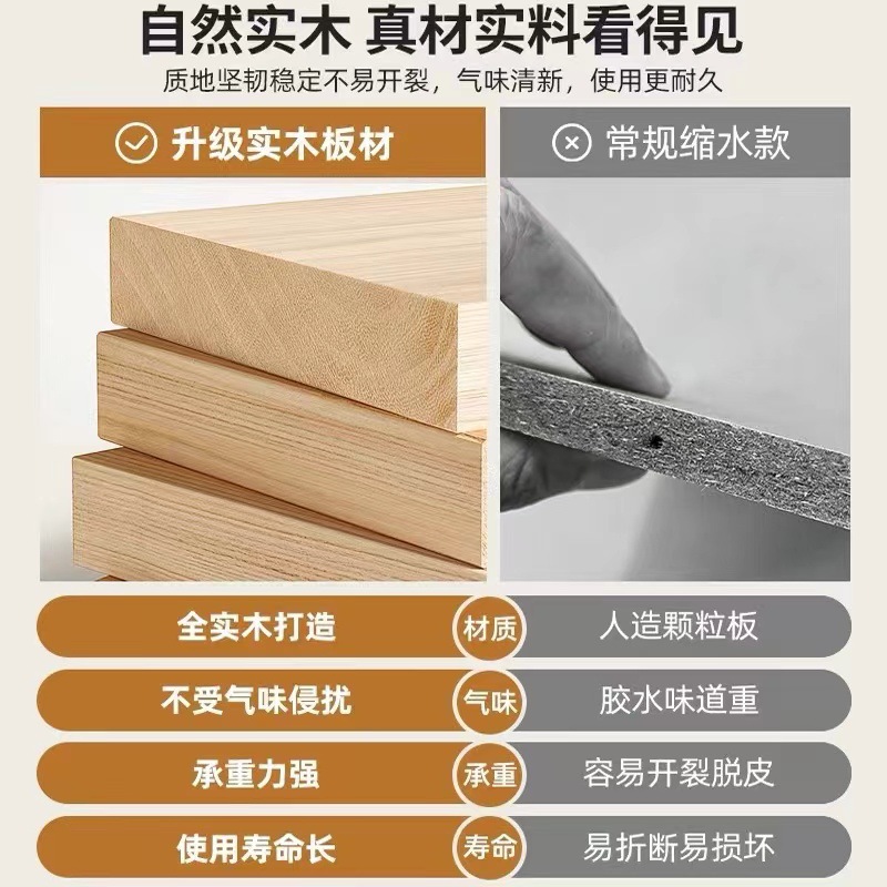 Picture of All Solid Wood Bookshelf Storage Rack Floor-Standing Wall-Mounted Combination Grid Cabinet Living Room Pine Storage Storage Low Home Bookcase