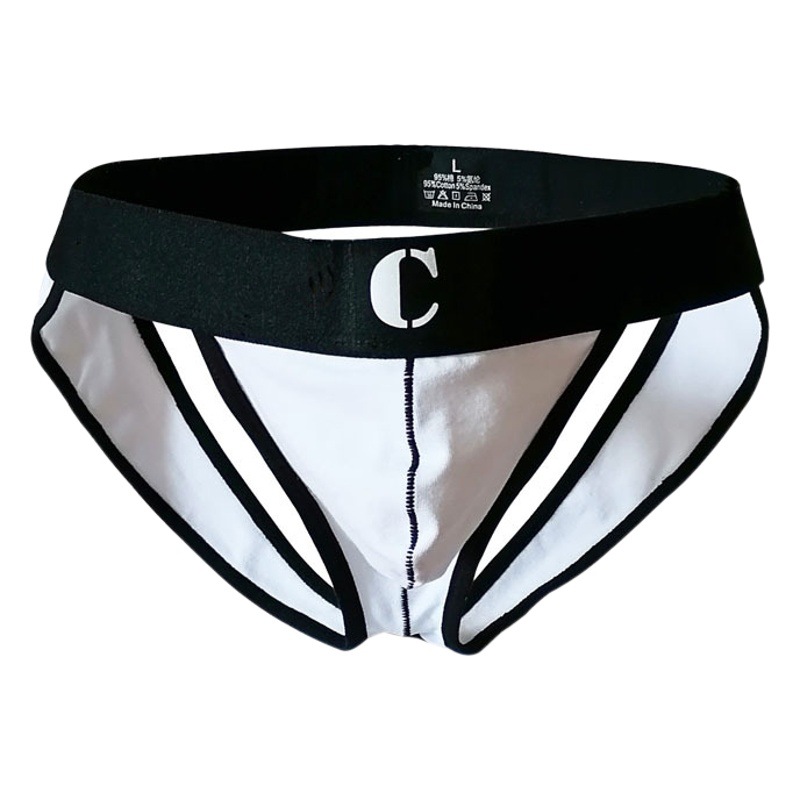 Sexy Double Ding Cotton Men's Thong Slit Underwear Rear Empty Lover Gift Men's Underwear Cross-border New Product
