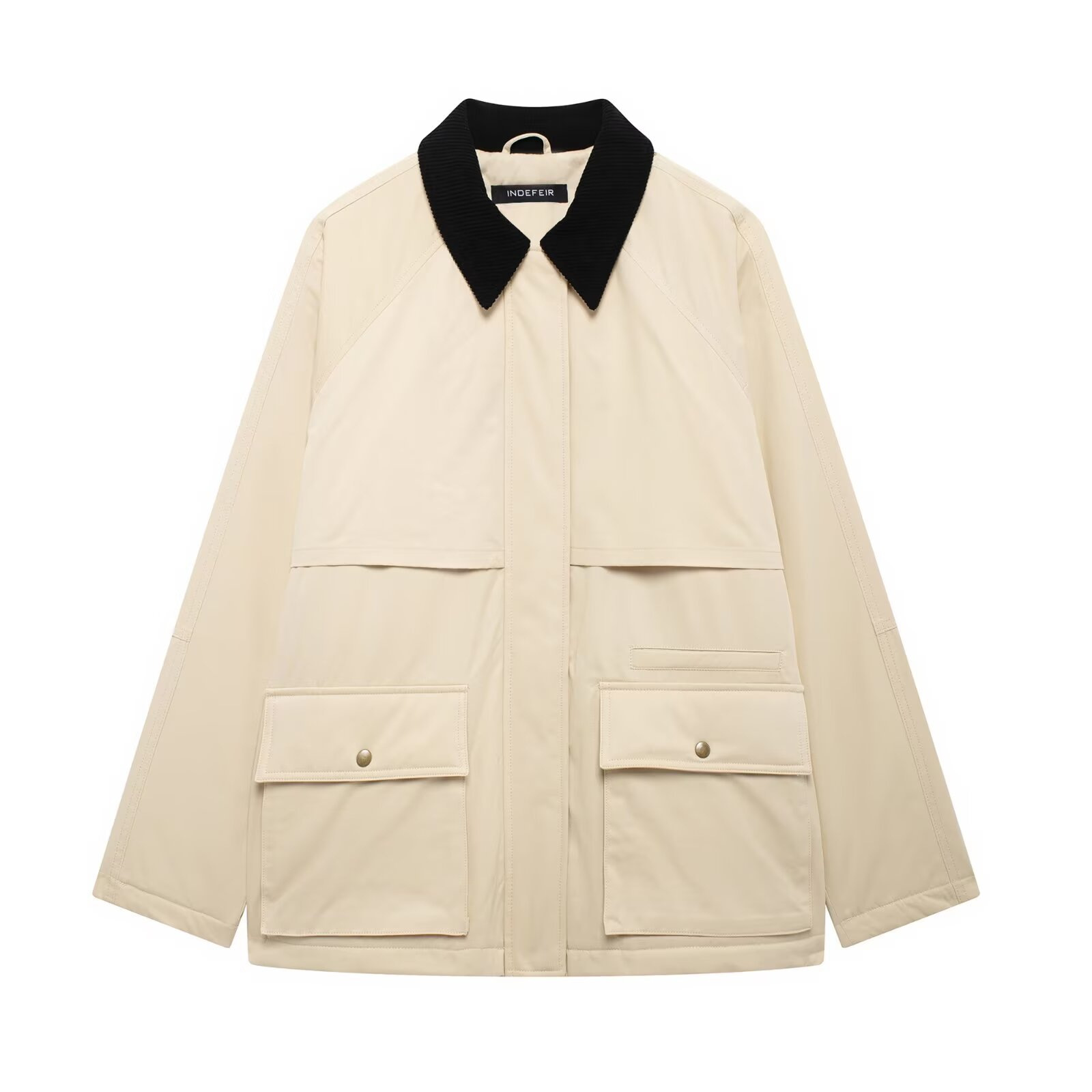 Autumn and winter new French fashion corduroy collar cotton-padded jacket jacket coat ladies 2024 winter loose coat