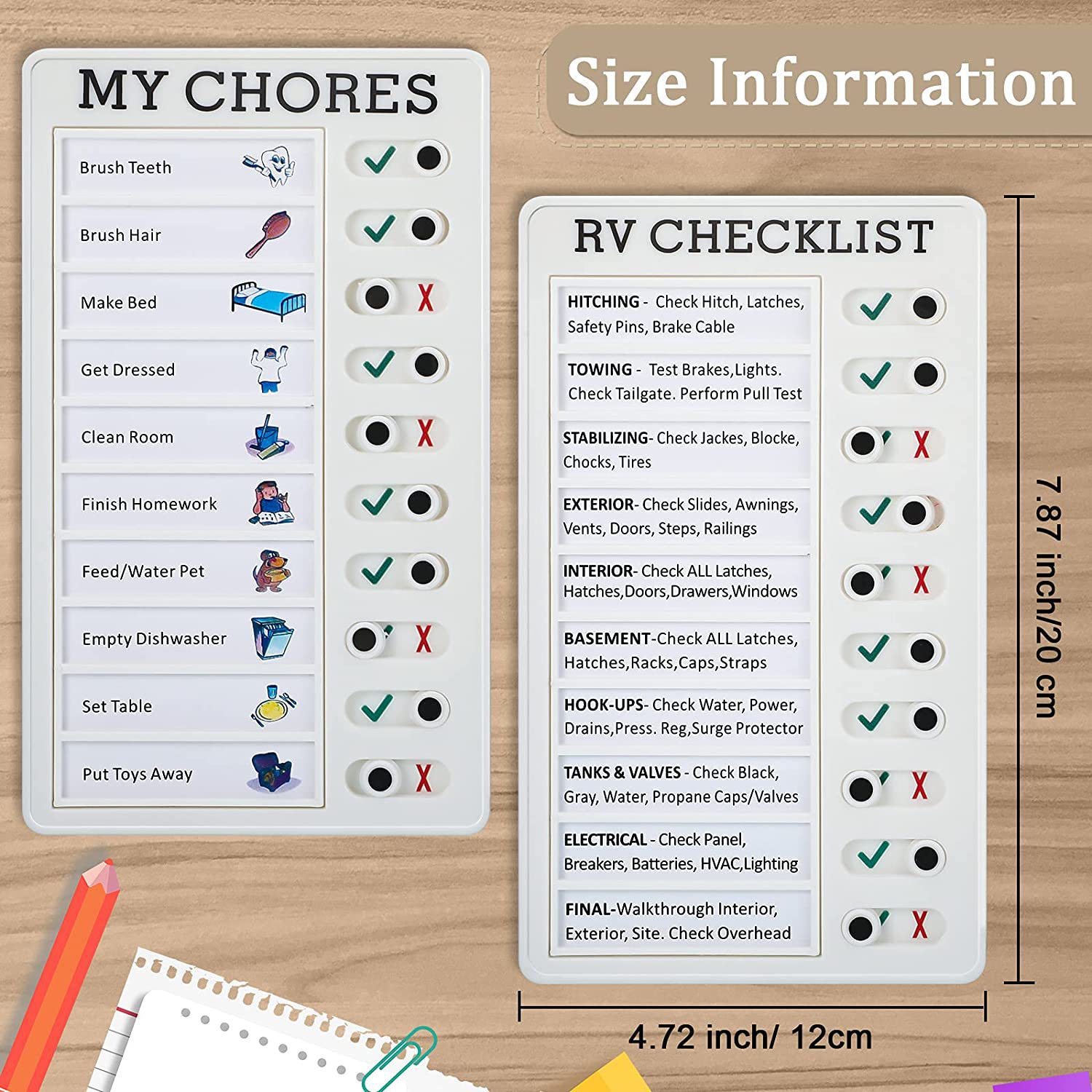 New RV Checklist RV Post-it Message Checklist Summer Children's Good Habits Develop Self-discipline Punch