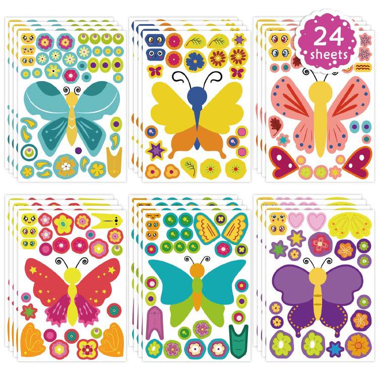 Butterfly Make Your Own Stickers Make Face Stickers DIY Butterfly Party Gift Bonus Stickers