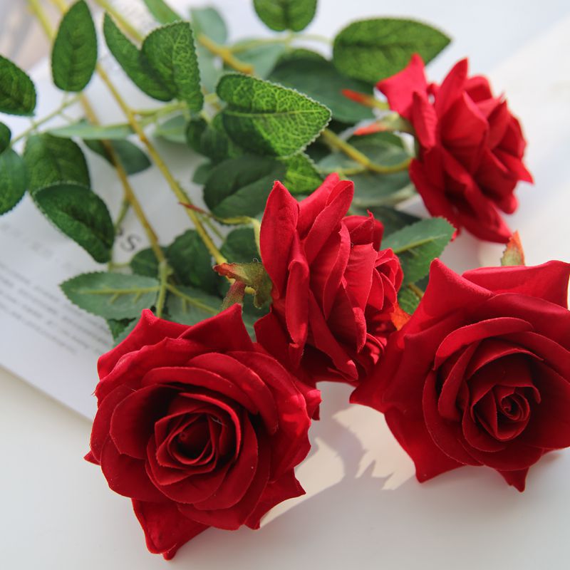 Picture of Cross-Border Supply Velvet Rose Home Decoration Wedding Bouquet Gothic Halloween Black Rose Simulated Rose