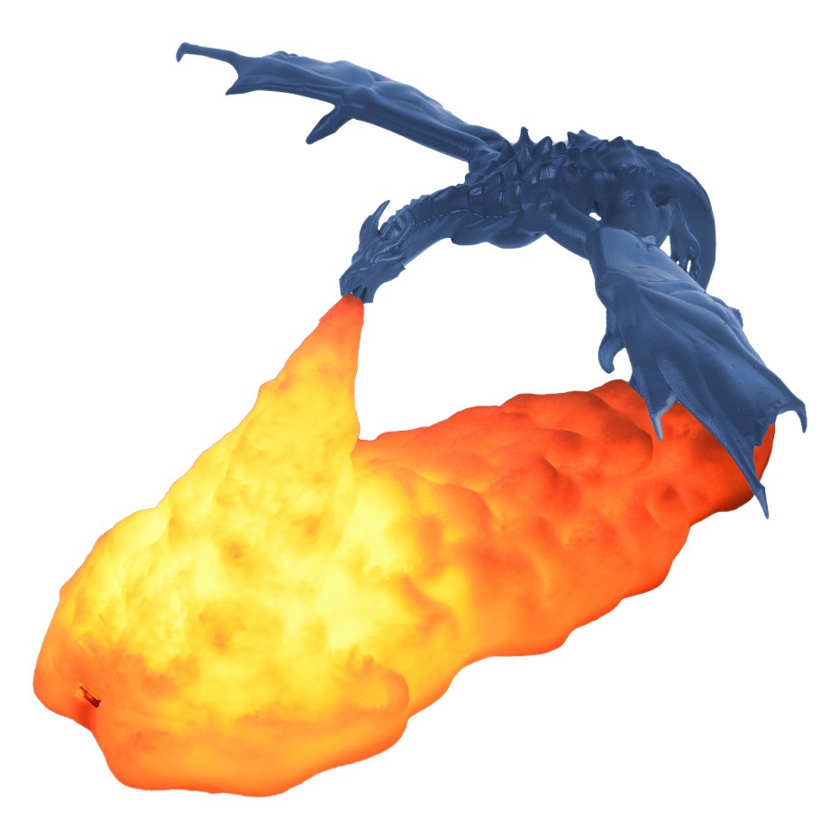 3D Printing Night Light Fire Dragon Ice Dragon Light New Strange Creative Home Decoration Table Lamp Children's Gift Cross-border New