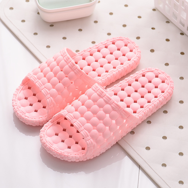 Picture of Summer Bathroom Soft Bottom Slip-on Feeling Slippers Women's Home Indoor Sanitary Hotel Bathing Household Leakage Non-slip Slippers Men's Slippers