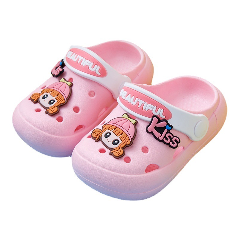 Children baby indoor and outdoor cartoon non-slip soft bottom slippers boys and girls summer non-slip breathable hole shoes wholesale