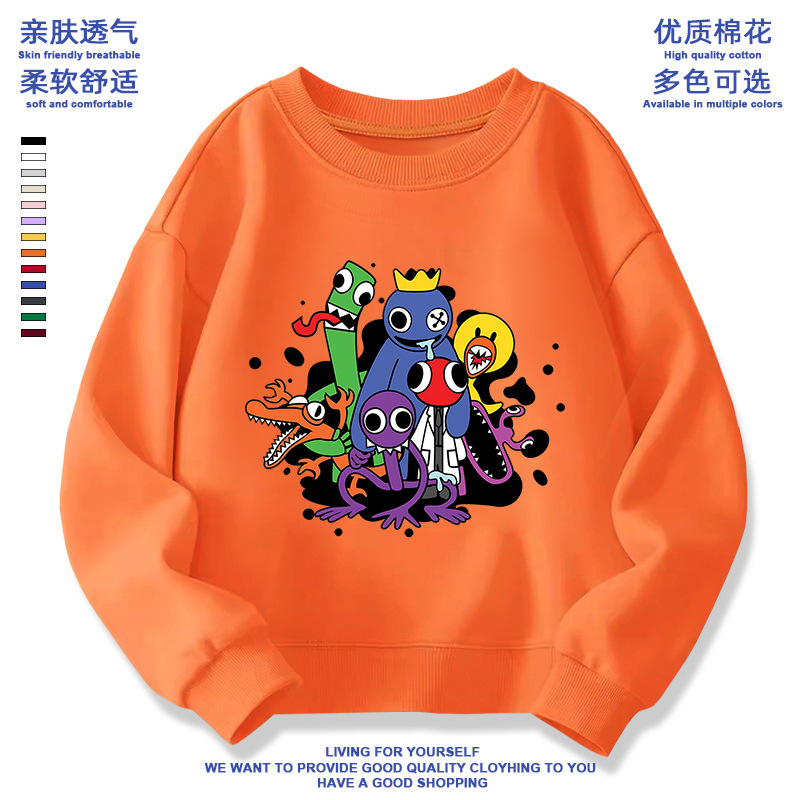 Picture of Rainbow friends peripheral Rainbow friends clothes children's sweater mouth water monster boys and girls round neck children's clothing