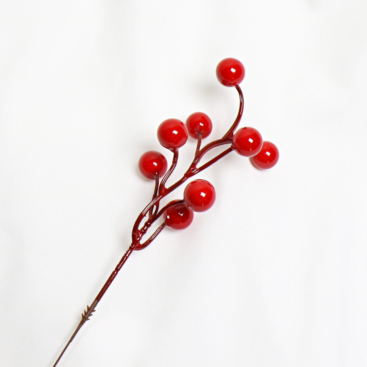Picture of SOURCE factory simulation red berry 7 fork Christmas foam red fruit iron wire Christmas decoration accessories fortune fruit