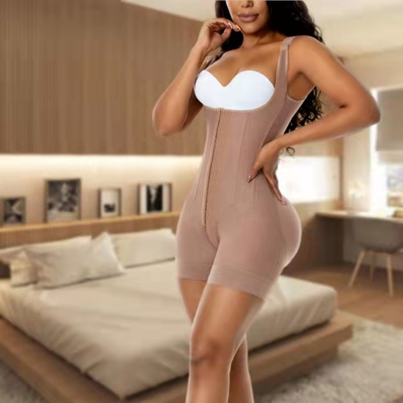 Bursting European and American female female conjoined 9 steel vest waist hip tights tightness