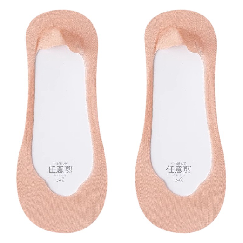 Single-layer shoes high heels socks women's summer thin sole non-slip non-slip heel invisible breathable Ice Silk boat Socks summer shallow mouth