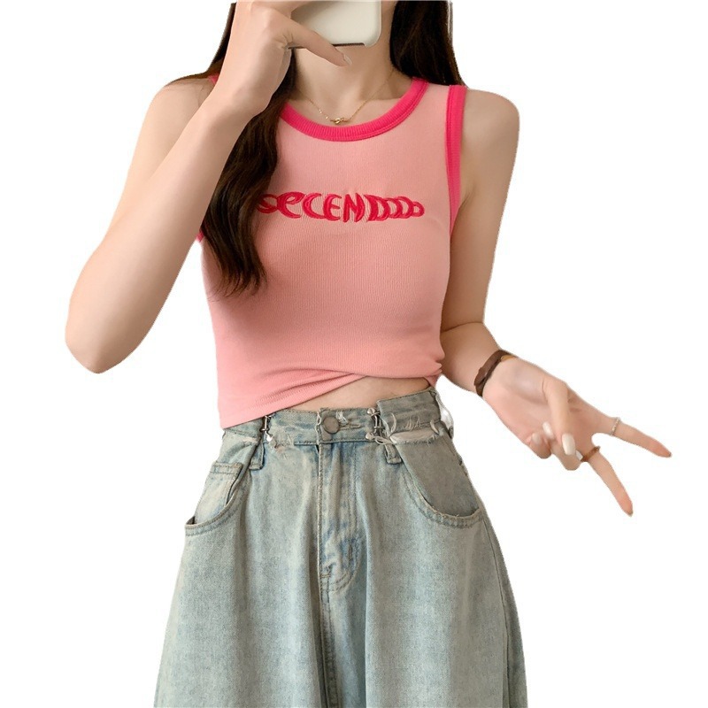 Picture of Camisole Women's Inner Wear 2025 Summer Short Style Navel-Baring Fashionable Slim Sexy Outer Wear Sleeveless Student Top Trendy