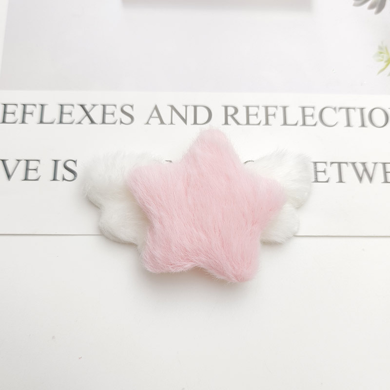 Picture of Autumn and winter style candy color plush star wings children's headwear accessories diy clothing bag scarf hat accessories