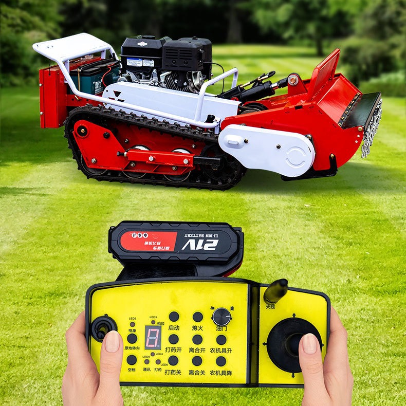 Source manufacturer crawler remote control lawn mower 80 agricultural self-propelled lawn mower mountain orchard lawn mower