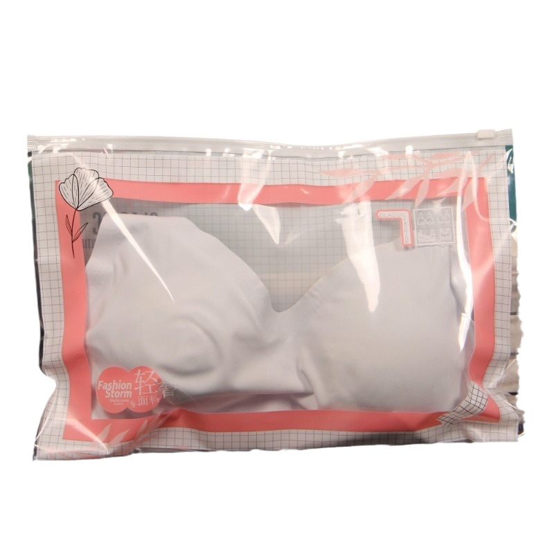 Picture of Bra packaging bag tube top beauty back bra zipper bag body shaping underwear integrated vest transparent bag horizontal pull bag