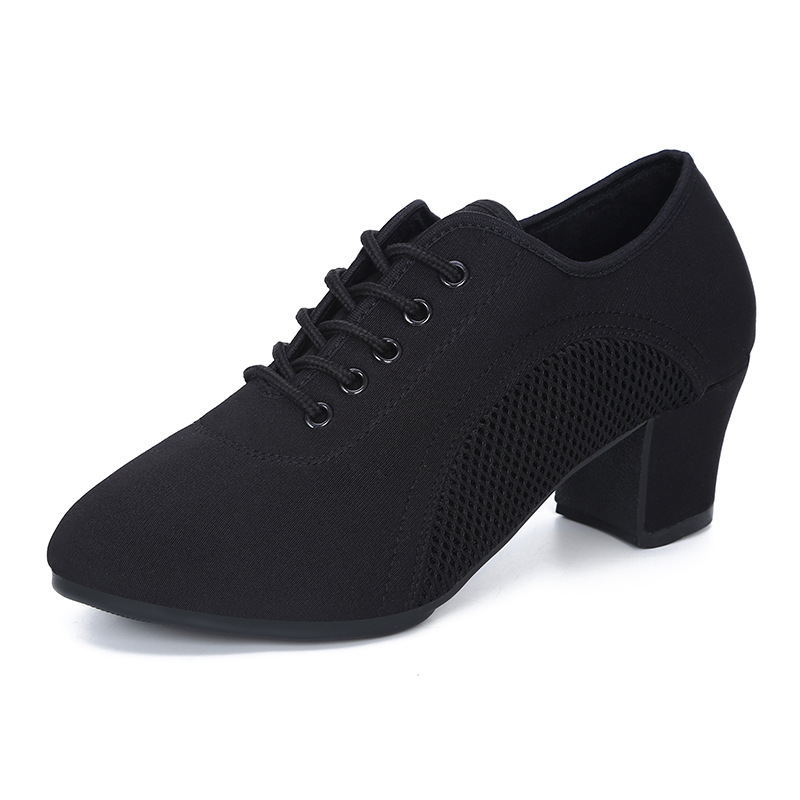 Picture of Latin Dance Shoes Female Adult Soft Sole Teacher Shoes Square Dance Dancing Shoes Sapper Dance Shoes Middle Heel Ballroom Dance Four Seasons