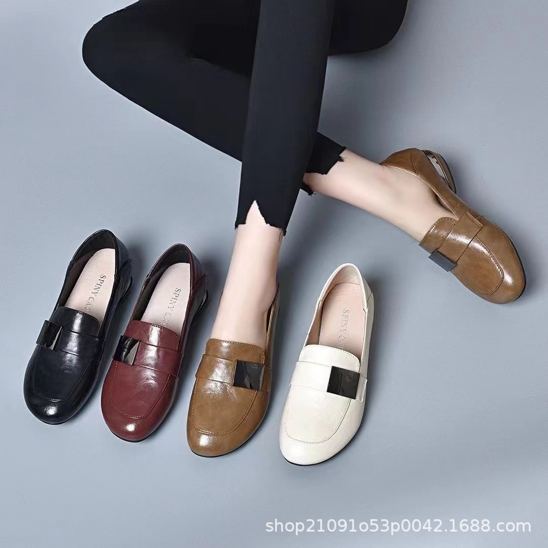 [Explosions in stock] Women's Low Heel Shallow Mouth Single Shoes 2024 Autumn Casual Internet Celebration All-match Lightweight Fashion Women's Shoes