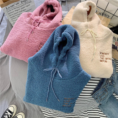 Autumn and Winter Lamb Wool Fleece-Lined Thickened Sweatshirt for Women 2025 New Student Korean Style Loose Jacket Trendy Ins